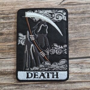 Death Grim Reaper Tarot Card Embroidered Iron on Patch